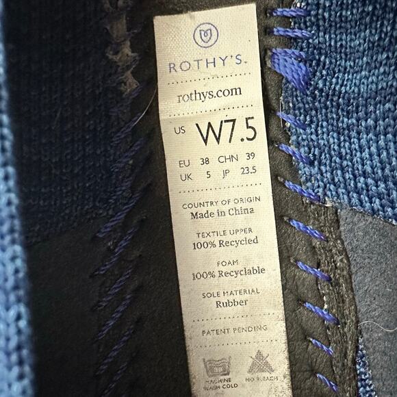 Rothy's The Point Ballet Flat Indigo Heather Blue Women's Size 7.5 Casual Work - Picture 10 of 10
